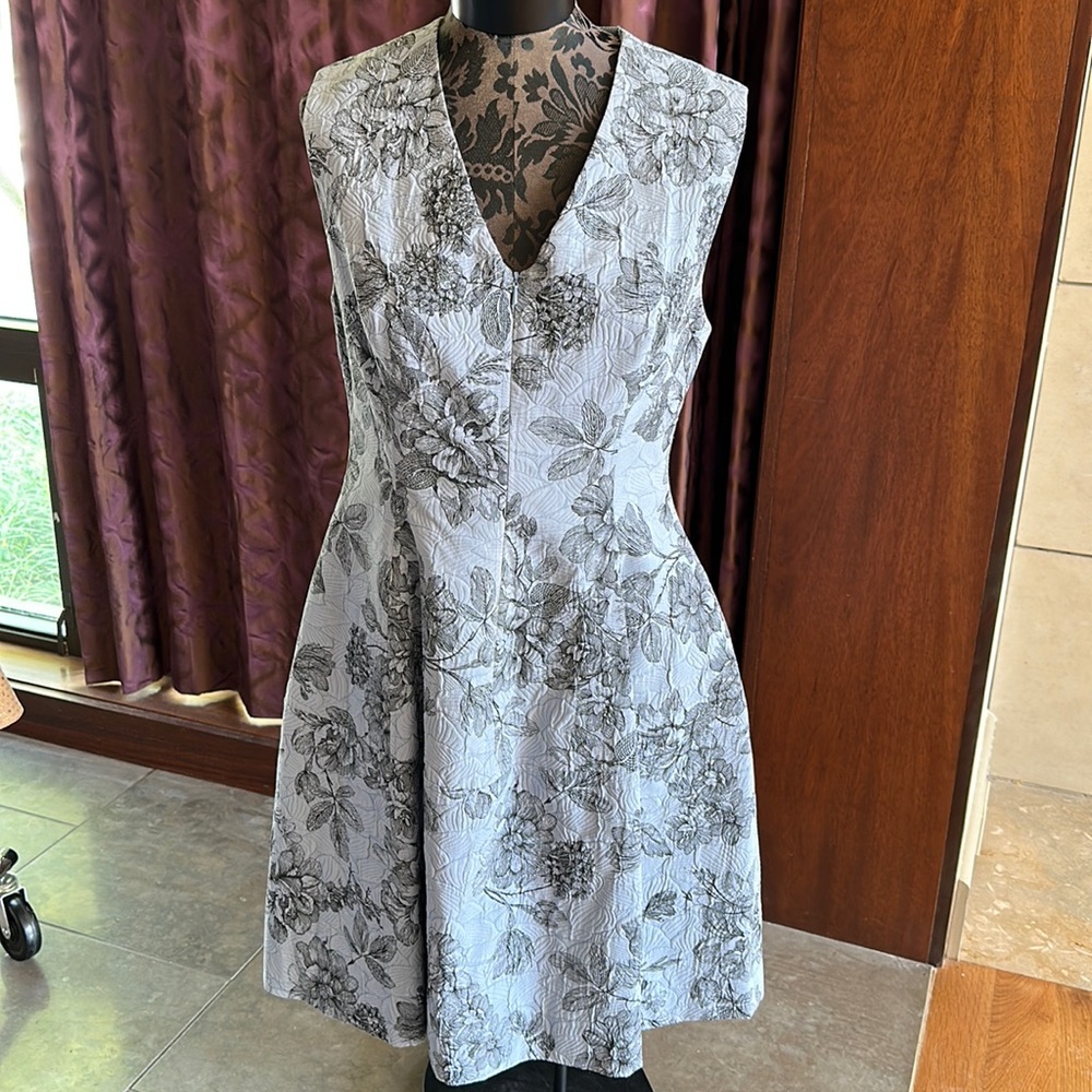 Lela Rose Blue Floral Dress